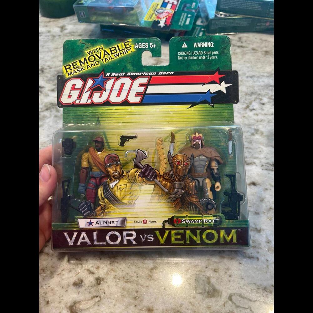 GI JOE Valor vs Venom 2003 ALPINE & SWAMP RAT Comic Action Figures Set Hasbro‎